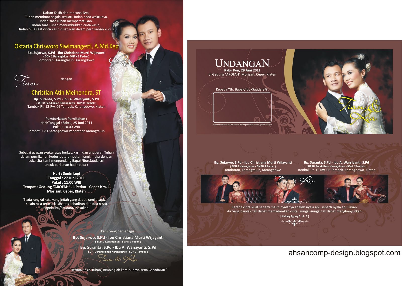 contoh undangan pernikahan full colour bisa di edit